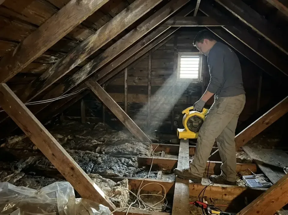 attic-water-damage-drying-proc-007 — frequently asked questions, Emergency Water Extraction & 24/7 Flood Response in Leonard…